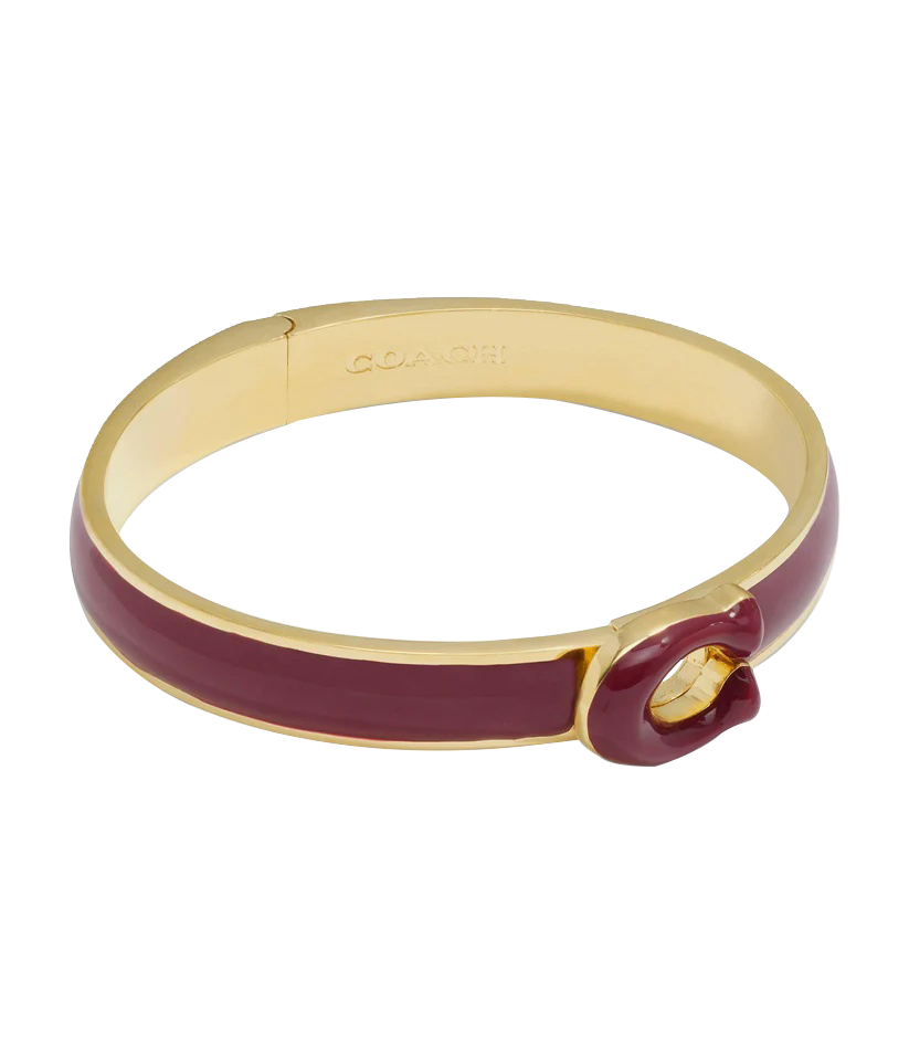 Signature Tabby Bangle Bracelet-448361GLD-Red/Gold