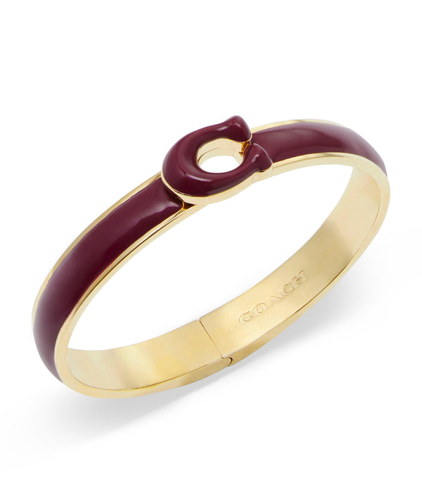 Sculpted C Hinged Bangle Bracelet