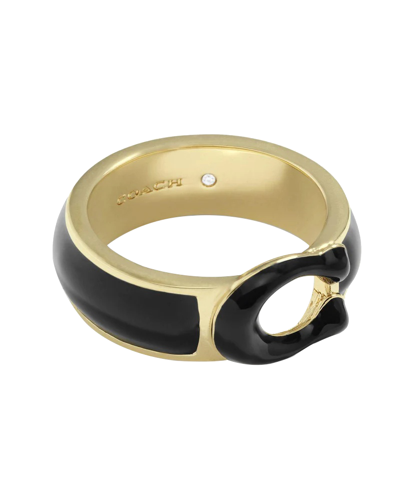 Signature Tabby Band Ring-448365GLD-Black/Gold