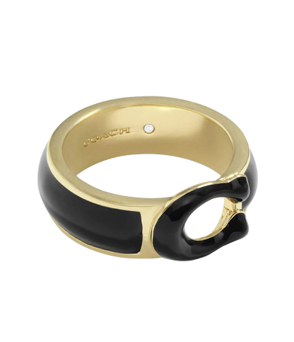 Signature Tabby Band Ring-448365GLD-Black/Gold