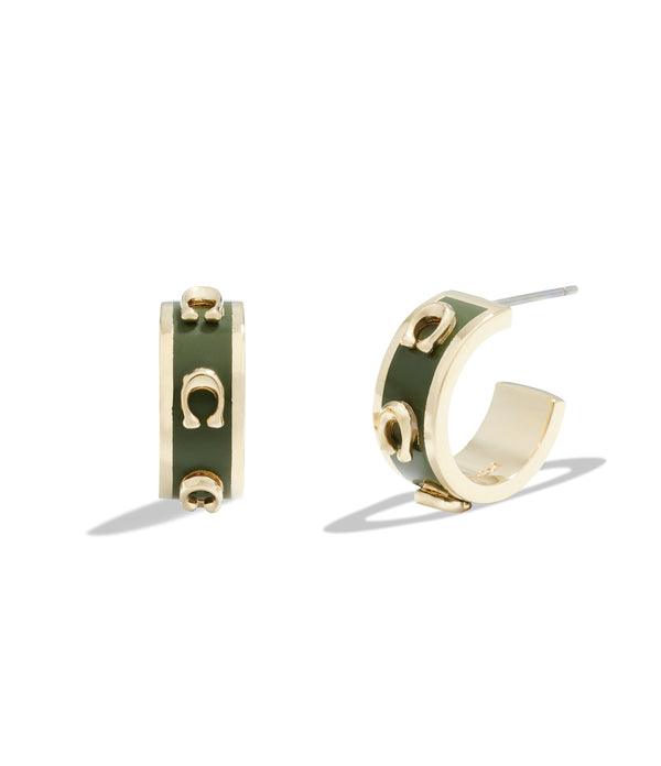 Signature Enamel Hoop Earrings