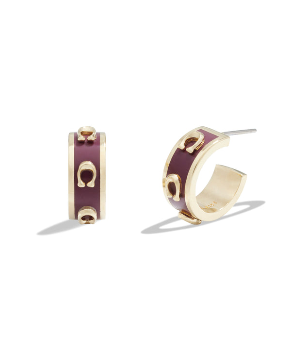 Signature Enamel Hoop Earrings