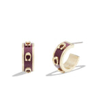 448375GLD-Signature Enamel Hoop Earrings-Red/Gold