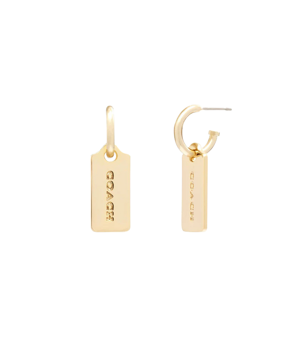 Mini Hangtag Huggie Earrings