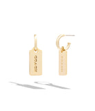 37450409GLD-Mini Hangtag Huggie Earrings-Shiny Gold