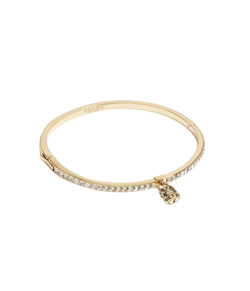 Iconic Padlock Tennis Bangle Bracelet-450413GLD-Crystal/Gold
