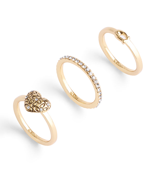 Signature Quilted Heart Ring Set