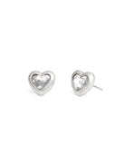 37460432RHO-Stone Heart Stud Earrings-Crystal