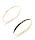 37463839GLD-Signature Duo Bangle Boxed Set-Black/Gold