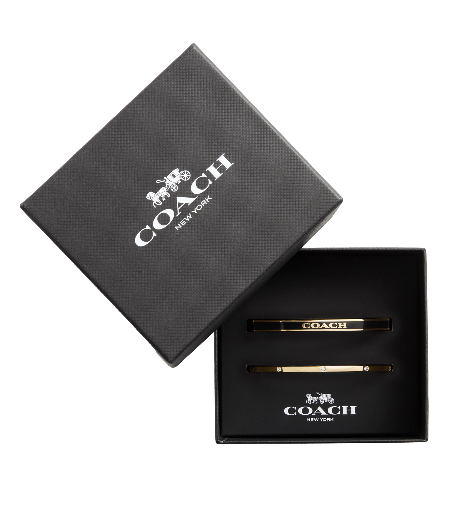 37463839GLD-Signature Duo Bangle Boxed Set-Black/Gold