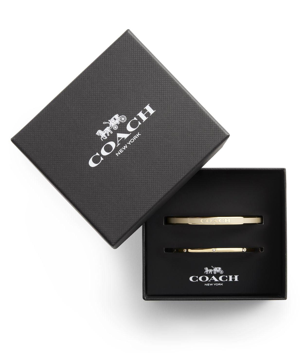 37463839GLD-Signature Duo Bangle Boxed Set-White/Gold
