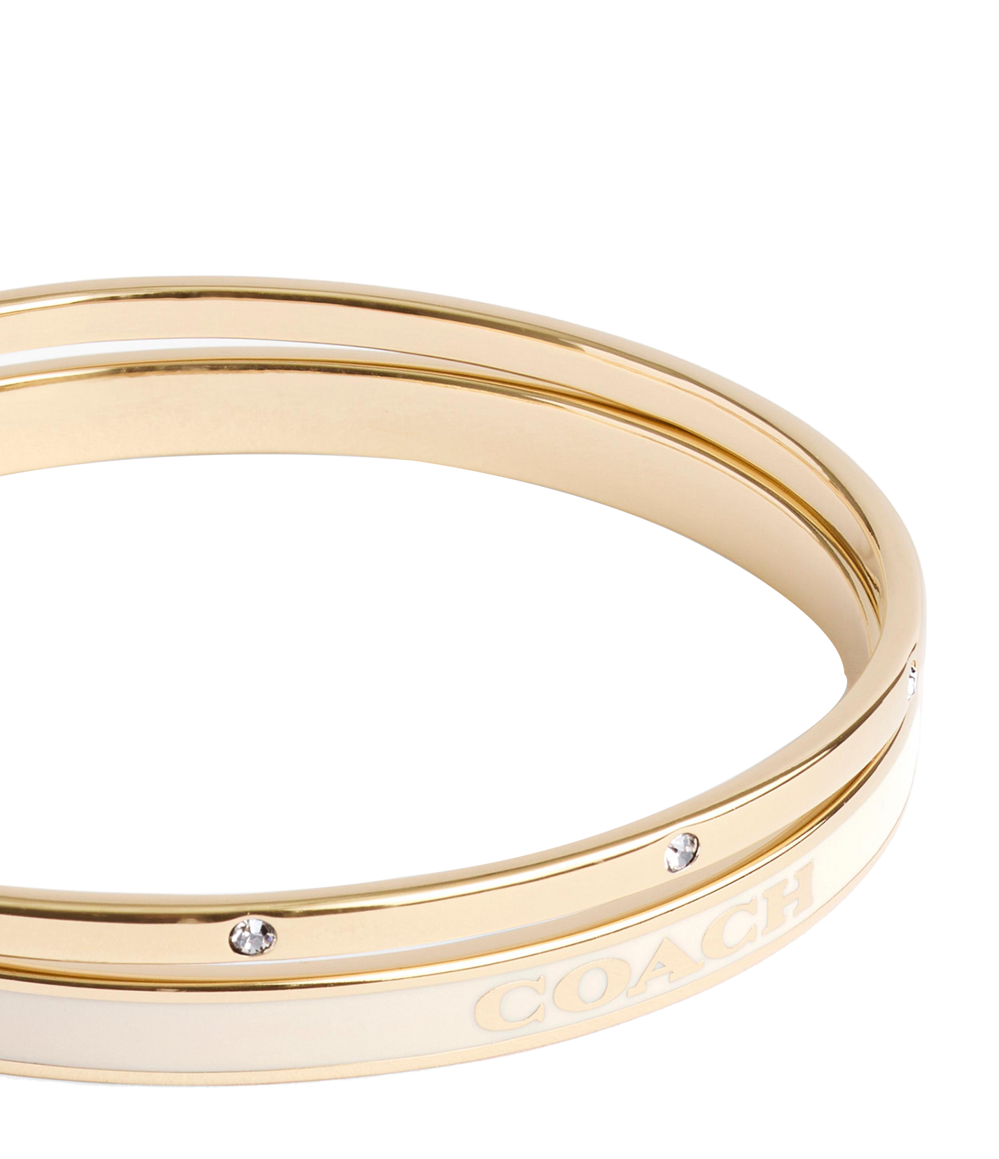 37463839GLD-Signature Duo Bangle Boxed Set-White/Gold