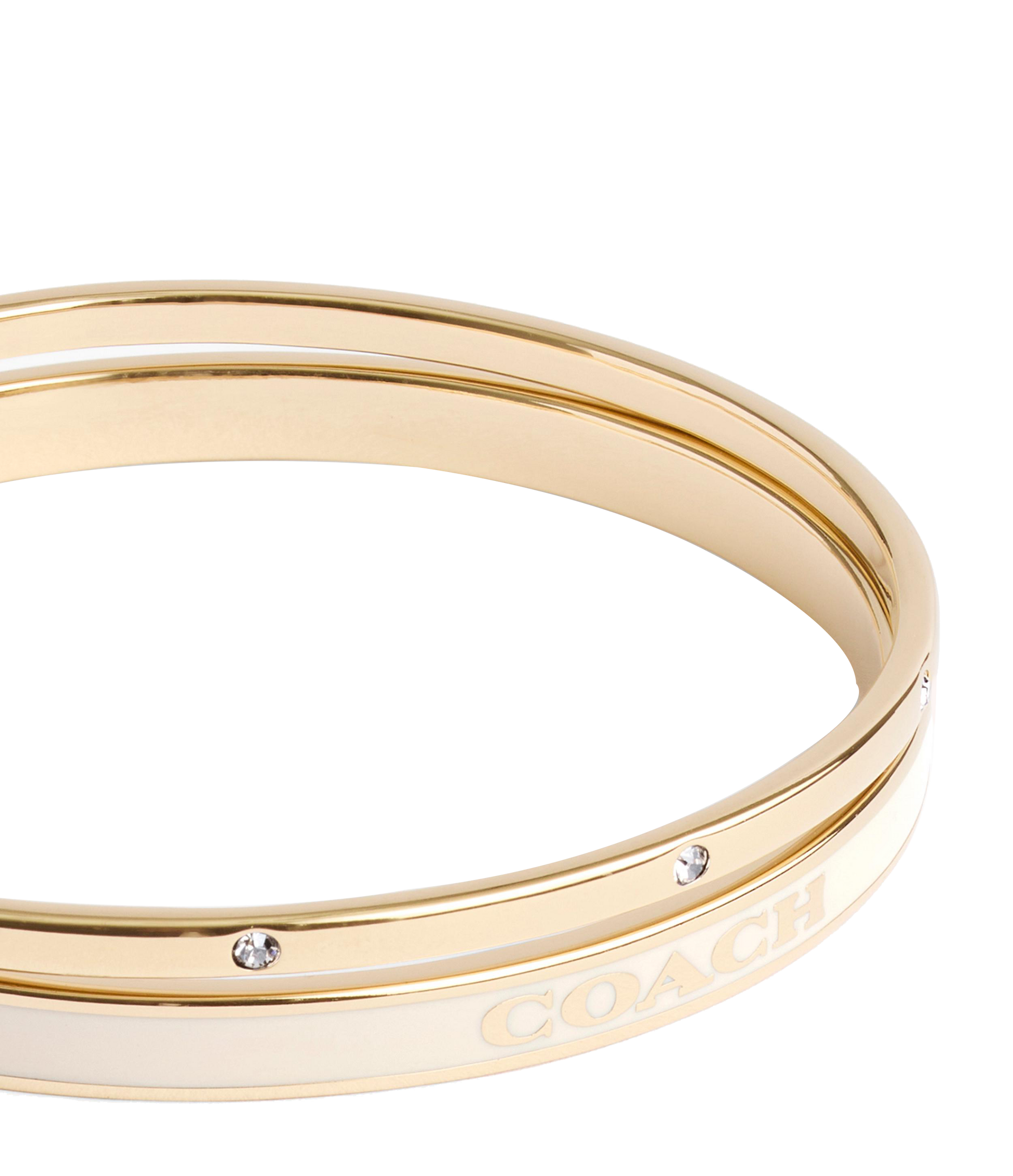 37463839GLD-Signature Duo Bangle Boxed Set-White/Gold
