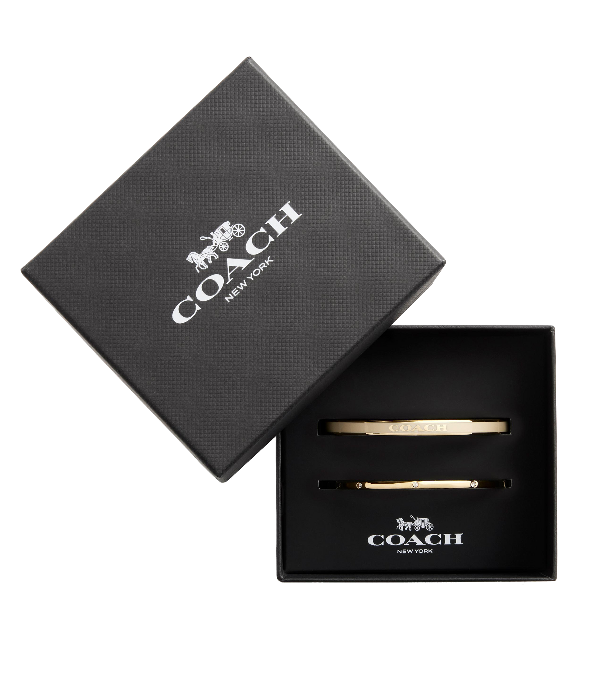 37463839GLD-Signature Duo Bangle Boxed Set-White/Gold