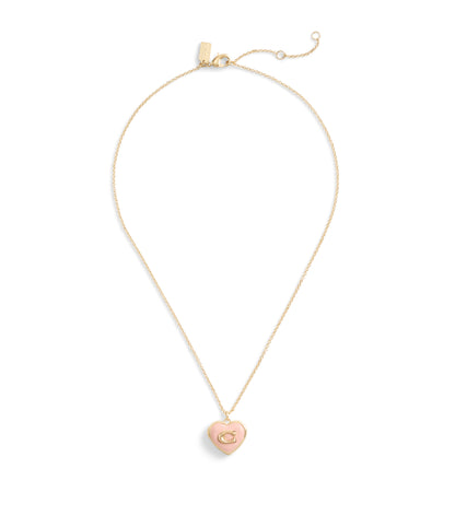 37469933GLD-Enamel Heart Short Pendant Boxed Necklace