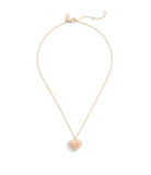 37469933GLD-Enamel Heart Short Pendant Boxed Necklace