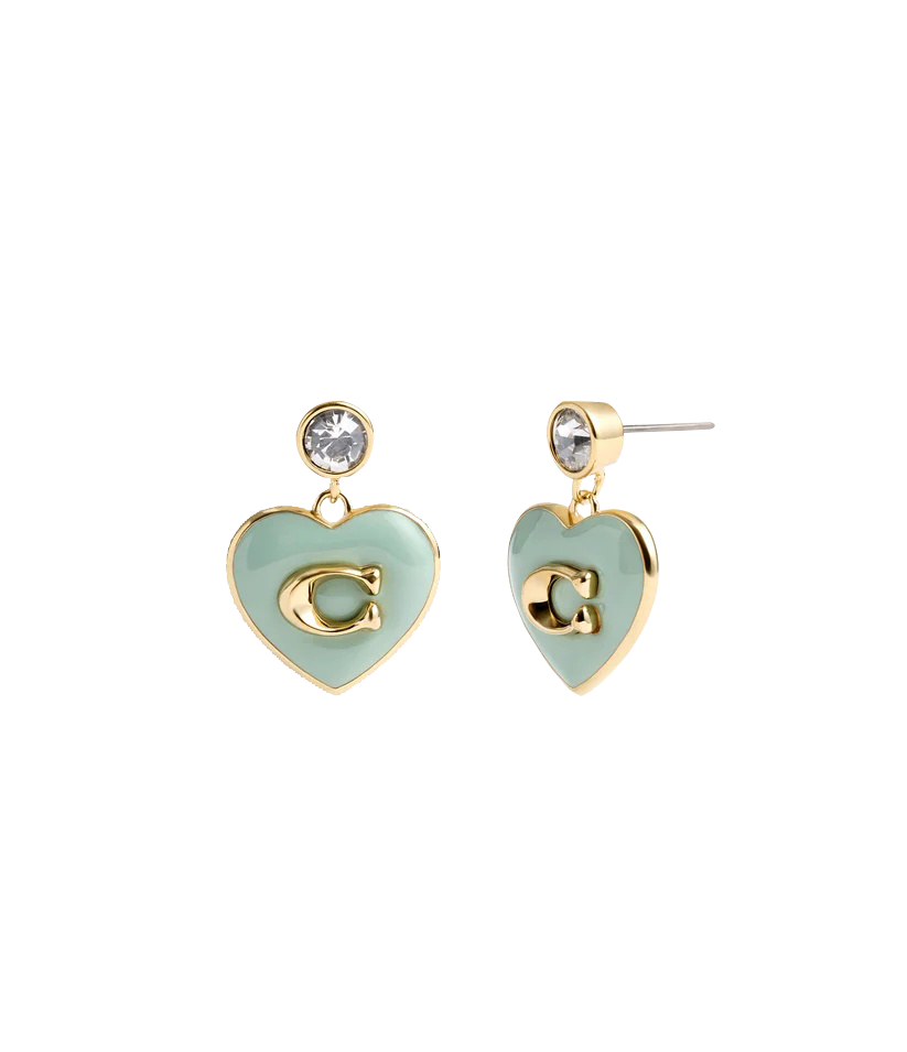 37469937GLD-Enamel Heart Drop Boxed Earrings