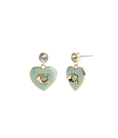 37469937GLD-Enamel Heart Drop Boxed Earrings