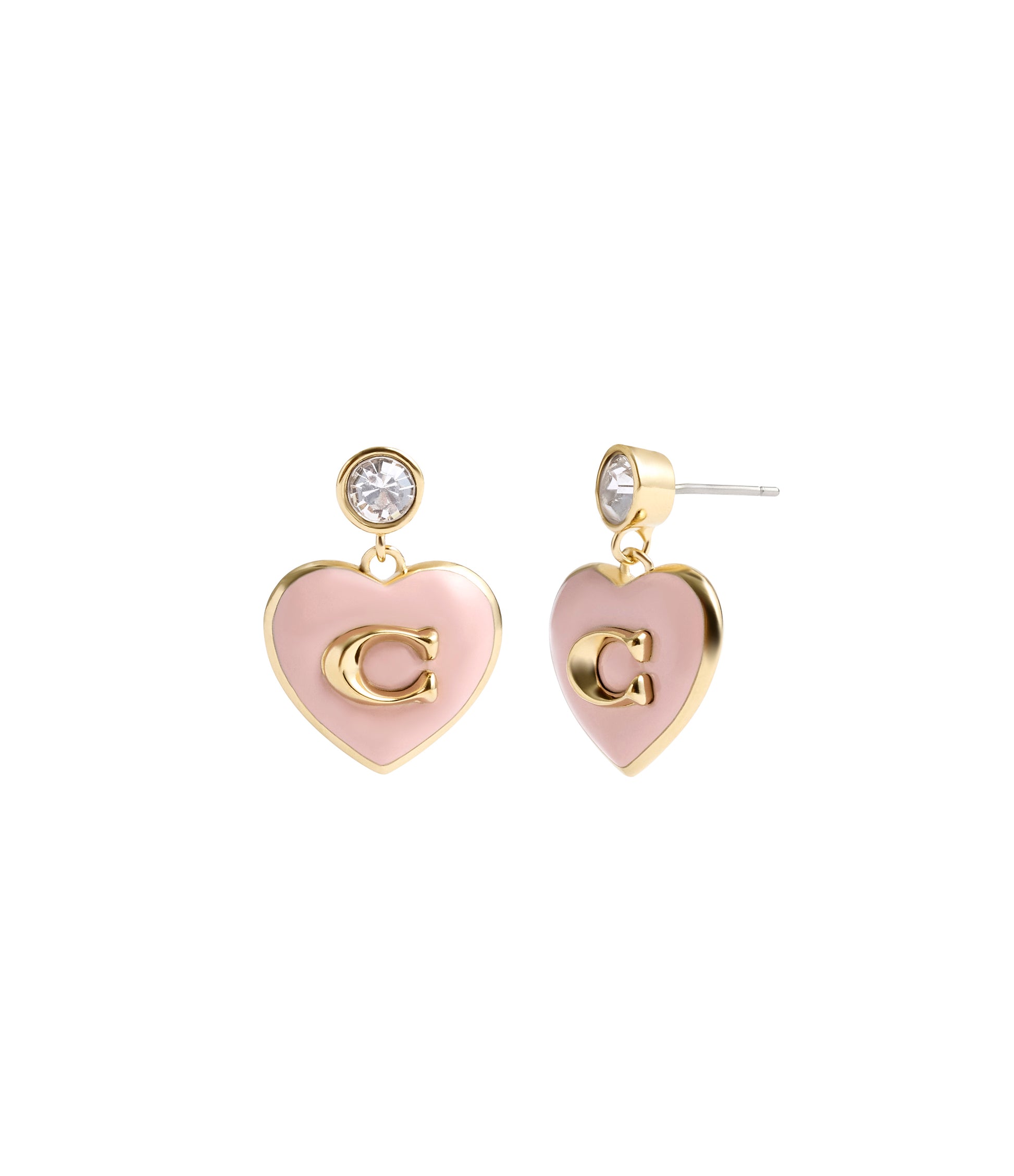 37469937GLD-Enamel Heart Drop Boxed Earrings