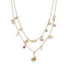 Daisy Charm Multi Row Necklace
