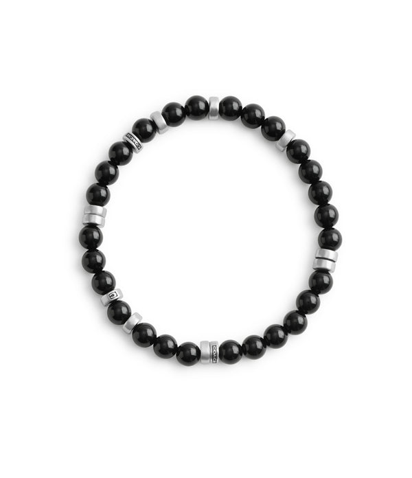 Mens Bead Disk Stretch Bracelet