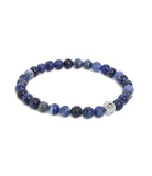 37470377SLV-Men'sSignature Sodalite Bead Stretch Bracelet-Blue