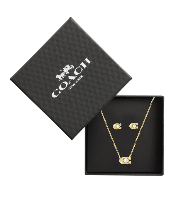 Earrings & Necklace C Pearl Set