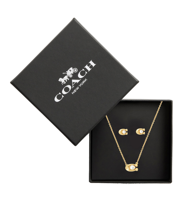 Earrings & Necklace C Pearl Set