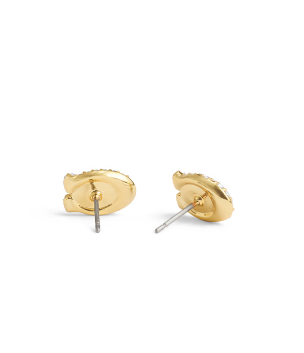 Pave Turnlock Stud Earrings