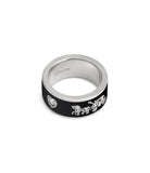 37479034RHO-Enamel Horse & Carriage Band Ring-Black