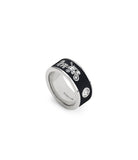 37479034RHO-Enamel Horse & Carriage Band Ring-Black