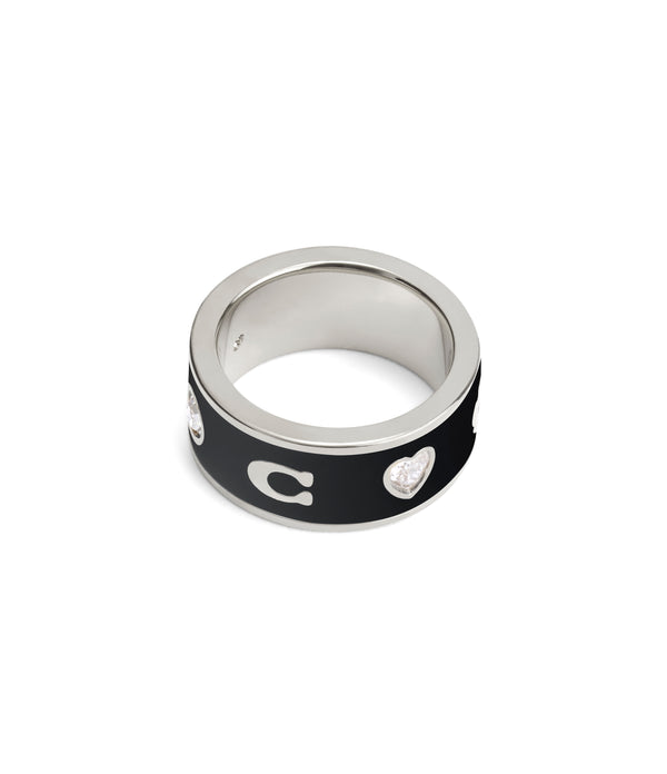 Enamel Horse & Carriage Band Ring