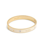 37479035GLD-Signature Horse & Carriage Bangle Bracelet-White/Gold