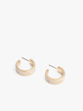 37479036GLD-Enamel Horse & Carriage Hoop Earrings-White