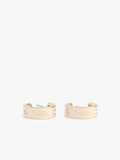 37479036GLD-Enamel Horse & Carriage Hoop Earrings-White