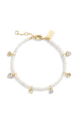 37479037GLD-Signature Charm Pearl Bracelet-Pearl