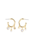 37479040GLD-Signature Charm Hoop Earrings-Pearl