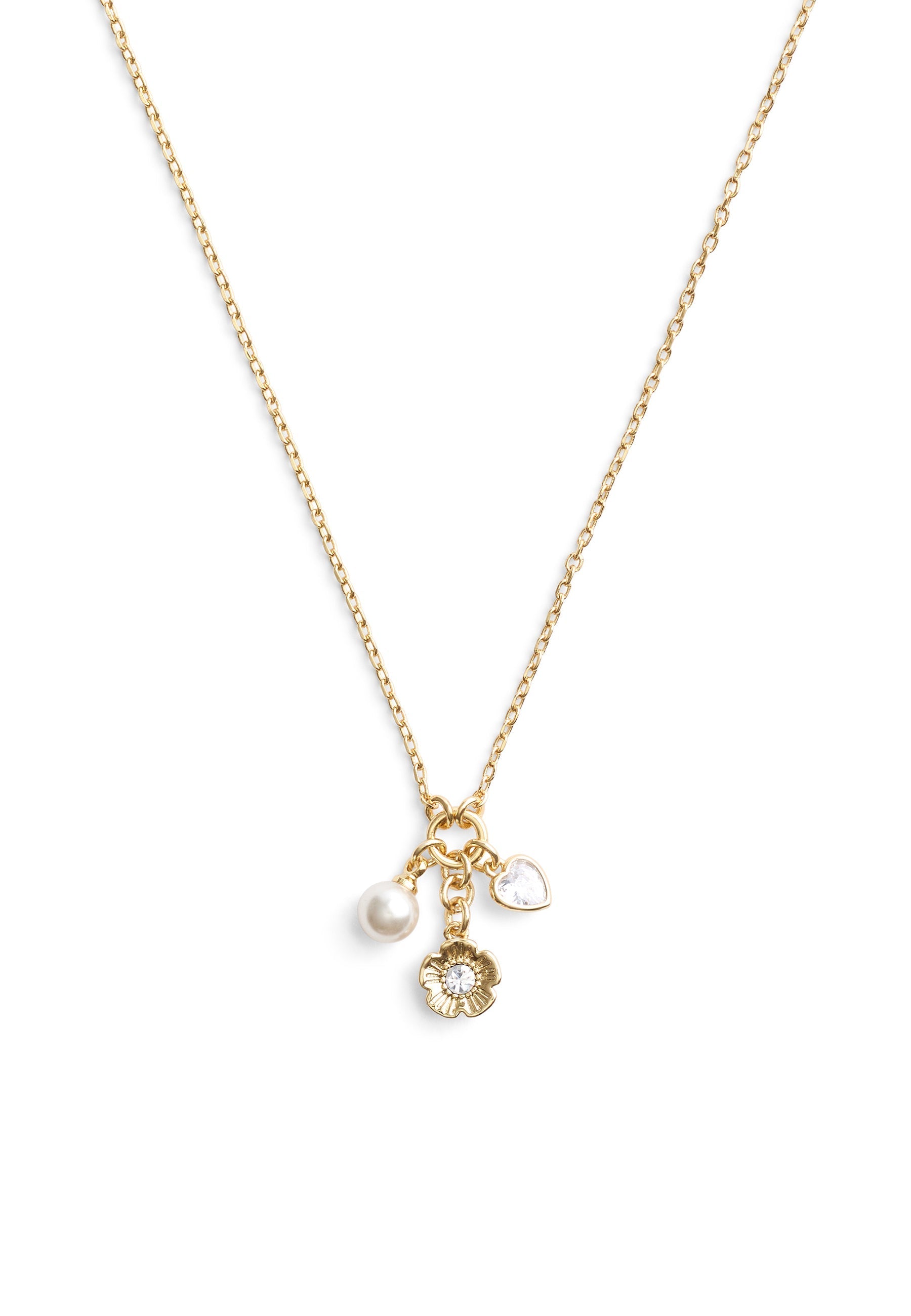 37479043GLD-Signature Charm Cluster Pendant Necklace-Pearl