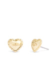 37479044GLD-Signature Horse & Carriage Heart Stud Earrings-Gold