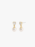 Heart Pearl Drop Earrings