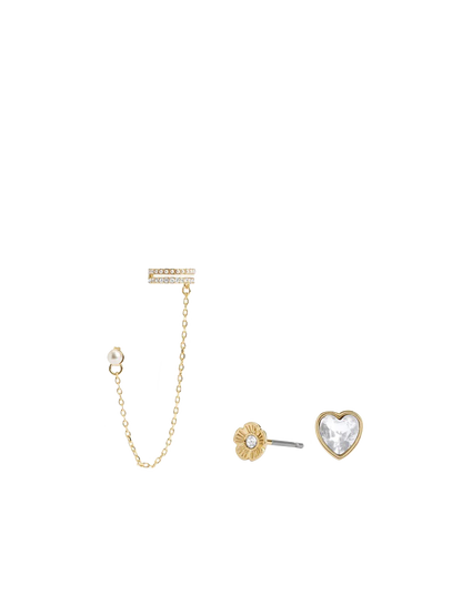 37479056GLD-Pearl Cuff Earring Set-Pearl