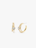 37479219GLD-Heart Pearl Hoop Earrings-Pearl