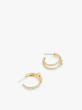 37479219GLD-Heart Pearl Hoop Earrings-Pearl