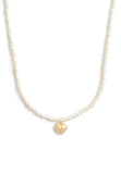 37479220GLD-Signature Horse & Carriage Pendant Necklace-Pearl