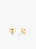 37479226GLD-Enamel Heart Stud Earrings-White