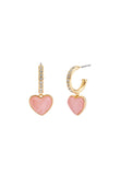 37479232GLD-Semi Heart Huggie Earrings-Pink