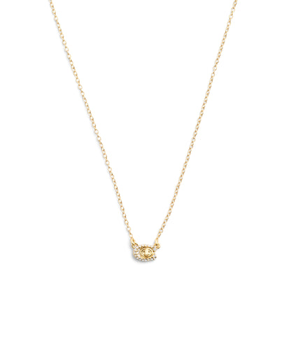 37479236GLD-Pave Turnlock Short Pendant Necklace-Gold