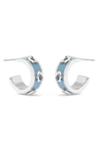 37479242RHO-Signature C Enamel Huggie Earrings-Blue