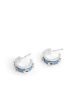 37479242RHO-Signature C Enamel Huggie Earrings-Blue