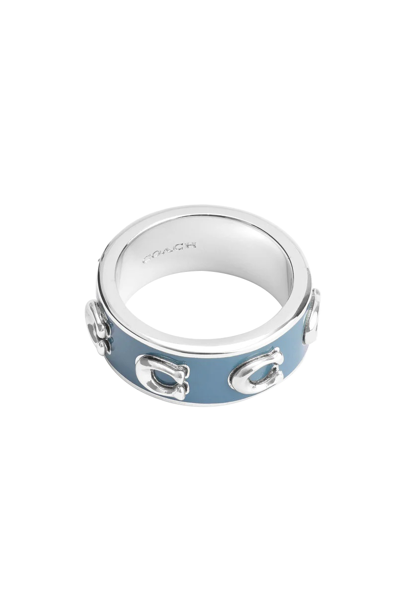 37479244RHO-Signature C Enamel Band Ring-Blue